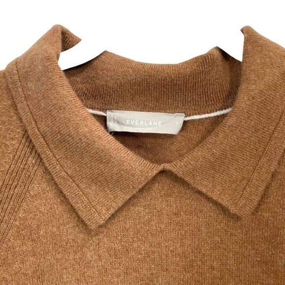Everlane cashmere blend collared sweater top Size S caramel camel neutral‎ - Picture 4 of 10